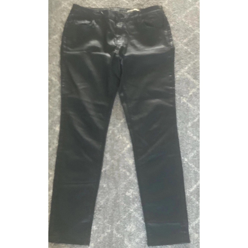 Zara Slim Fit Black Faux Leather Pants‎ Size 10, Medium Rise